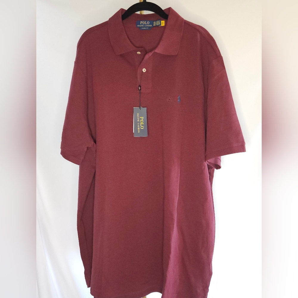 Polo Ralph Lauren Men's Classic Fit Mesh Polo - Burgundy Maroon NWT